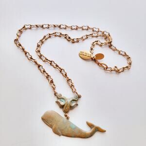 We Dream In Colour
Verdigris Brass Whale Necklace